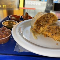 Egg, potato, chorizo breakfast burrito