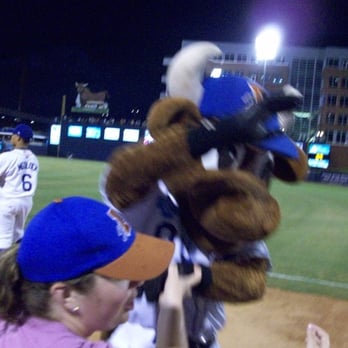 Durham Bulls - Wool E. Bull taking out my wife. Not sure how she offended him. - Professional Sports Teams Near Me - Durham, North Carolina Durham Bulls - Wool E. Bull taking out my wife. Not sure how she offended him. - Professional Sports Teams Near Me - Durham, North Carolina