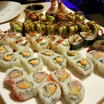 Plum House - This is what happens when you order lots of rolls to share! - Japanese Near Me - Rochester, New York Plum House - This is what happens when you order lots of rolls to share! - Japanese Near Me - Rochester, New York
