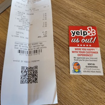 Broken Yolk Cafe - Our Dining Receipt - American Near Me - Glendora, California Broken Yolk Cafe - Our Dining Receipt - American Near Me - Glendora, California