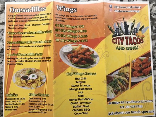Menu photo 3 City Tacos and Wings Lyndhurst, NJ