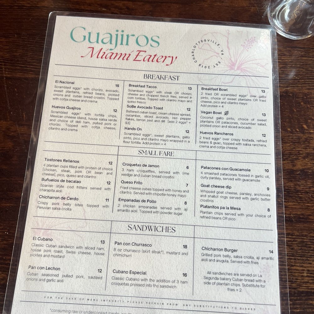 Guajiros Miami Eatery - Coffee & Tea Near Me - Charlottesville, Virginia Guajiros Miami Eatery - Coffee & Tea Near Me - Charlottesville, Virginia