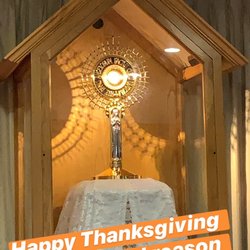Eucharist means "thanksgiving".