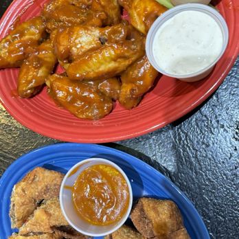 The Office Cantina - Chipotle raspberry BBQ wings & southwest egg rolls  Awesome! - American Near Me - Prescott, Arizona