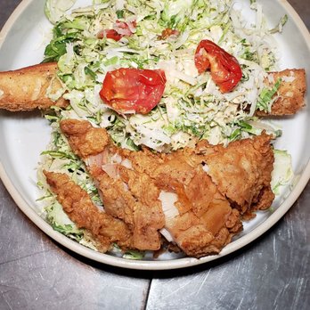 Yardbird - Brussel salad with crispy chicken - Southern Near Me - Las Vegas, Nevada Yardbird - Brussel salad with crispy chicken - Southern Near Me - Las Vegas, Nevada