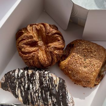 Bonrue Bakery formerly Farmstead - Chocolate Almond Croissant, Kouign Amann, and Ham & Cheese Croissant - Bakeries Near Me - St George, Utah