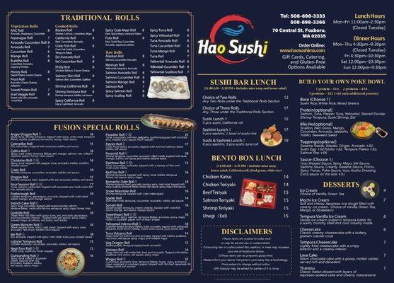 Menu photo 4 Hao Sushi Foxborough, MA