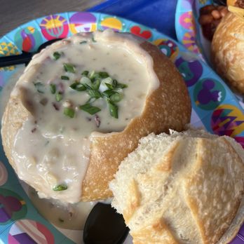 Aunt Cass Café - clam chowder miso one, did not like. - American Near Me - Anaheim, California
