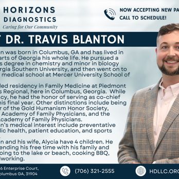 Horizons Diagnostics - Meet Dr. Travis Blanton, a local family medicine provider at Horizons Diagnostics, welcoming new patients for trusted, compassionate care. - Doctors Near Me - Columbus, Georgia