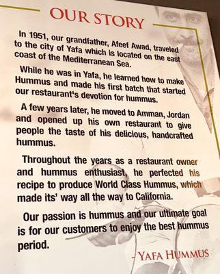Menu photo 7 Yafa Hummus Tracy, CA