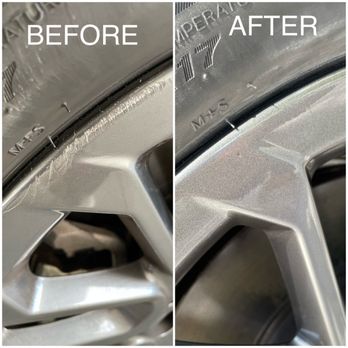 Auto Creative - Side-by-side before and after photos. - Wheel & Rim Repair Near Me