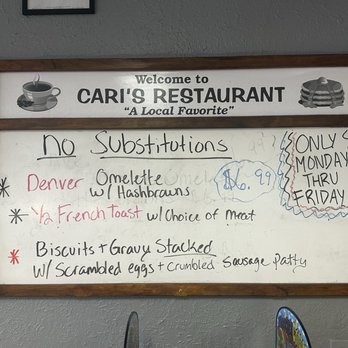 Cari's - Daily Specials - Breakfast & Brunch Near Me - Granbury, Texas