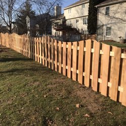 Scott County Fence - 4' Western Red Cedar shadow box style with scalloped top