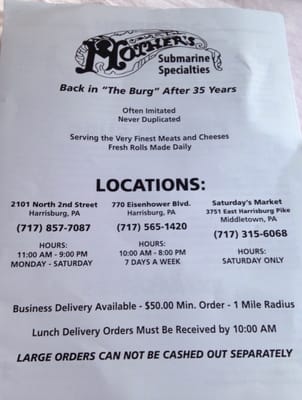 Menu photo 4 Mother's Subs Harrisburg, PA Menu photo 4 Mother's Subs Harrisburg, PA