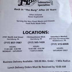 Mother's Subs - Menus