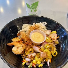 Small bowl with Shrimp, protein noods, veggies, and CE Buffalo sauce. Small bowl with Shrimp, protein noods, veggies, and CE Buffalo sauce.