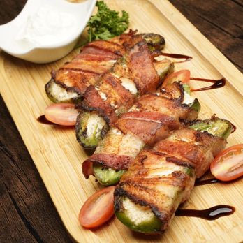 Peppermint Restaurant & Lounge - Cream cheese stuffed bacon wrapped Jalapenos - Mediterranean Near Me - Glendale, California Peppermint Restaurant & Lounge - Cream cheese stuffed bacon wrapped Jalapenos - Mediterranean Near Me - Glendale, California