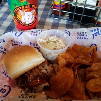 Central BBQ - Pork BBQ sandwich with slaw and chips - Barbeque Near Me - Memphis, Tennessee