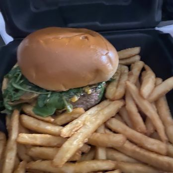Table 9 - Burger and fries - Seafood Near Me - Atlantic Beach, North Carolina Table 9 - Burger and fries - Seafood Near Me - Atlantic Beach, North Carolina