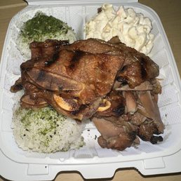 Kalbi and bbq chicken. Kalbi and bbq chicken.