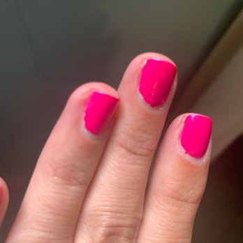 MY Salon and Spa - A manicure from My Salon and Spa. Click picture to enlarge and see how bad this really is. - Day Spas Near Me - Newport, Vermont