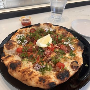 Sei Pizza Bar - Mala lamb sausage with Calabrian Chili with Oil - Pizza Near Me - Los Angeles, California