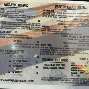 Antojitos BoriNic Restaurant - Menu - Nicaraguan Near Me - Houston, Texas