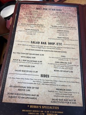 Menu photo 2 Bubba’s Bar-B-Que Cody, WY Menu photo 2 Bubba’s Bar-B-Que Cody, WY