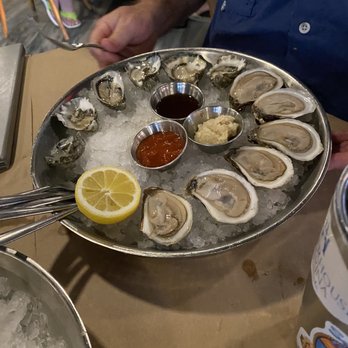 Square Grouper - Islamorada - Black Magic and Kumamoto oysters - Seafood Near Me - Islamorada, Florida Square Grouper - Islamorada - Black Magic and Kumamoto oysters - Seafood Near Me - Islamorada, Florida