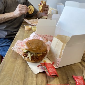 Cluck Kitchen - Nashville hot chicken sandwiches waffle fries and a drink - Chicken Shop Near Me - Redlands, California
