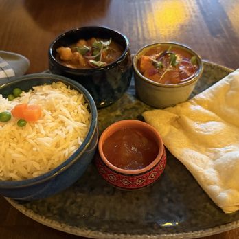 Rivayat - Lunch thali with paneer angara and channa masala - Indian Near Me - Charleston, South Carolina