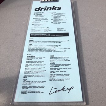 The Lookup - Drinks menu - Cocktail Bars Near Me - New York, New York The Lookup - Drinks menu - Cocktail Bars Near Me - New York, New York