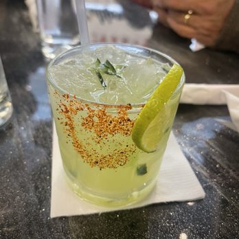 Mr. Q Restaurant - Cucumber Margarita with Tajín. - Latin American Near Me - Atascadero, California Mr. Q Restaurant - Cucumber Margarita with Tajín. - Latin American Near Me - Atascadero, California