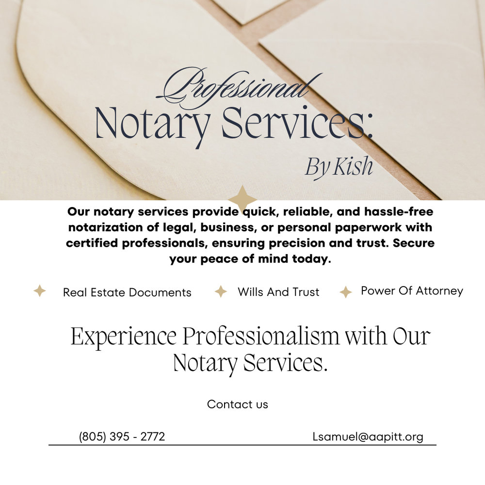 NOTARY SERVICES BY KISH Updated May 2024 Request a Quote Roselle, New Jersey Notaries