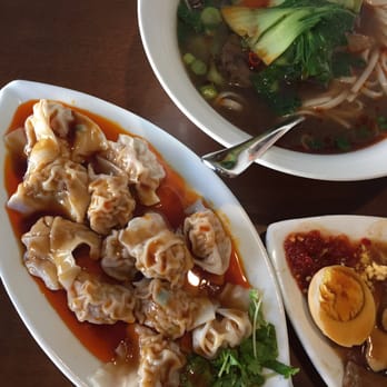 Dolphin Bay - Spicy wonton // beef noodle soup - Taiwanese Near Me - Boston, Massachusetts