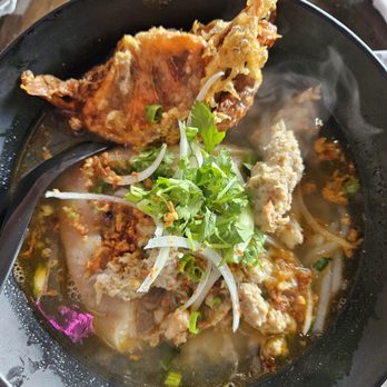 District 6 - Special of the month: banh canh w chewy, thick noodles, meatballs, pork hock and a soft shell crab! - Gastropubs Near Me - Louisville, Kentucky