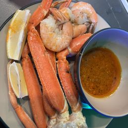 Crab legs, shrimp, Cajun butter