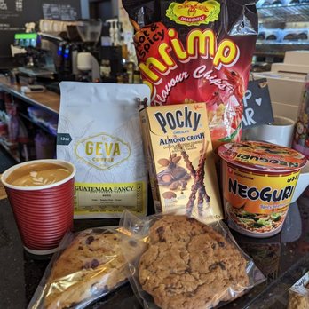 Heritage Cafe - My haul!! With a cortado shot! - Coffee & Tea Near Me - Friendswood, Texas