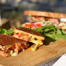 Elixir Cafe - CRISPY BACON, AVOCADO,  MAYO, CHEESE, SPANISH ONION & FRESH TOMATO This weeks special