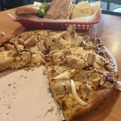 Cavoni's Pizza & Grinders - Bbq Chicken pizza and Italian sub.