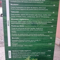 Chez Salwa - Le menu !