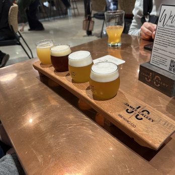 James Calley Brewing Co - Flight in the cutest custom flight holder - Brewpubs Near Me - Sapulpa, Oklahoma James Calley Brewing Co - Flight in the cutest custom flight holder - Brewpubs Near Me - Sapulpa, Oklahoma