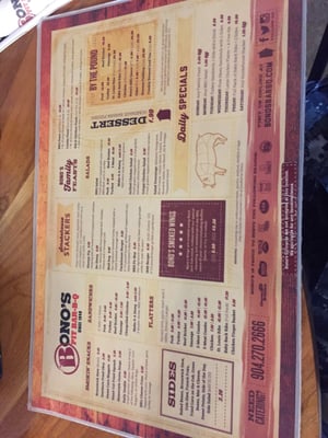 Menu photo 2 Bono's Pit Bar-B-Q Neptune Beach, FL Menu photo 2 Bono's Pit Bar-B-Q Neptune Beach, FL