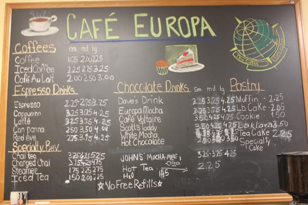 Menu photo 2 Cafe Europa and Bistro Willoughby, OH