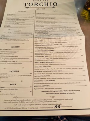 Menu photo 5 Torchio Pasta Bar Chicago, IL Menu photo 5 Torchio Pasta Bar Chicago, IL