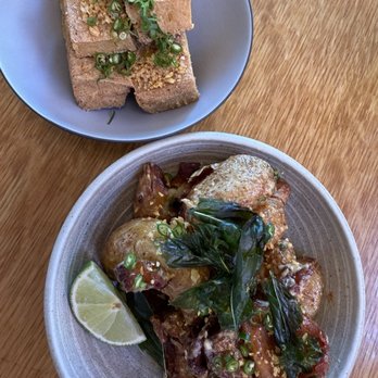 Phuket Cafe - Kua Tofu (top) and Mon Tod (bottom) - Thai Near Me - Portland, Oregon