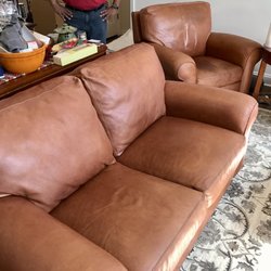 My leather loveseat after some "love"