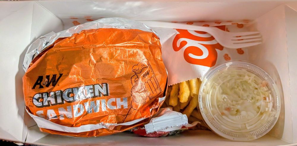 Food from A&W Restaurant
