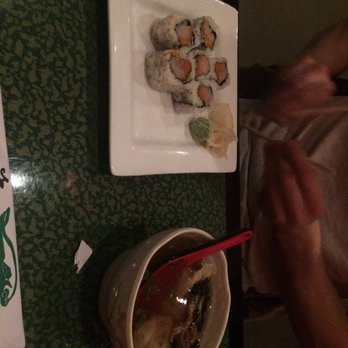 O Sushi - Staring with wonton soup and spicy yellow tail roll. Too spicy for me but the soup is good. - Sushi Bars Near Me - North Kingstown, Rhode Island O Sushi - Staring with wonton soup and spicy yellow tail roll. Too spicy for me but the soup is good. - Sushi Bars Near Me - North Kingstown, Rhode Island