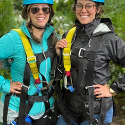Bellevue Zip Tour - My wife and her sister